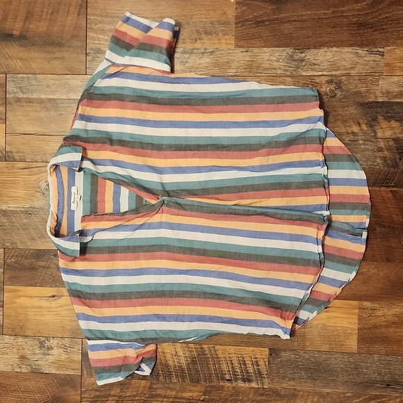 Madewell Courier Button-Back Shirt in Festival Stripe. Size XS - Picture 5 of 10